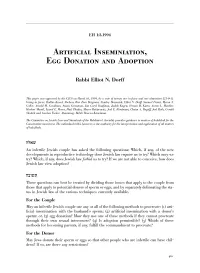 Artificial Insemination, Egg Donation, and Adoption
