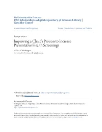 Improving a Clinic's Process to Increase Preventative Health Screenings Melissa A