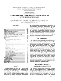 Performance of Emergency-Response Services After the Earthquake