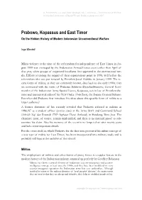 Prabowo, Kopassus and East Timor on the Hidden History of Modern Indonesian Unconventional Warfare