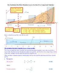 The Turbulent Flat Plate Boundary Layer (Section 10-6, Çengel and Cimbala) Τw = Μ∂U/∂Y