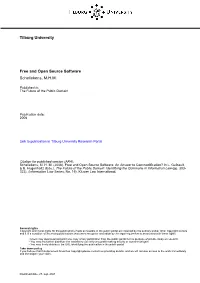 Tilburg University Free and Open Source Software Schellekens, M.H.M