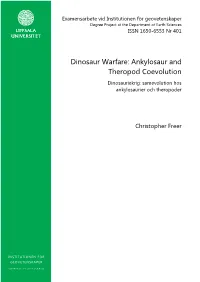 Ankylosaur and Theropod Coevolution Dinosauriekrig: Samevolution Hos Ankylosaurier Och Theropoder