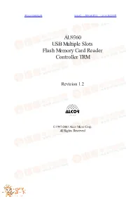 AU9360 USB Multiple Slots Flash Memory Card Reader Controller TRM