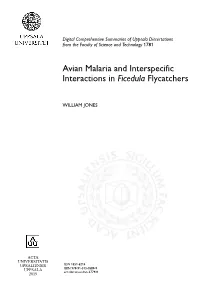 Avian Malaria and Interspecific Interactions in Ficedula Flycatchers