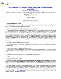 DEPARTMENT of NATURAL RESOURCES and ENVIRONMENTAL CONTROL DIVISION of WATER RESOURCES Statutory Authority: 7 Delaware Code, Chapters 40, 60, 66 and 72 (7 Del.C., Chs