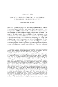 How to Read Maimonides After Heidegger: the Cases of Strauss and Levinas
