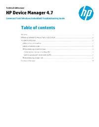 HP Device Manager 4.7 Command Task (Windows Embedded) Troubleshooting Guide