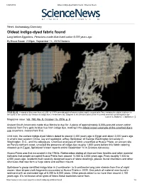 Oldest Indigodyed Fabric Found