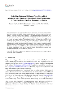 Switching Between Different Non-Hierachical Administrative Areas Via Simulated Geo-Coordinates: a Case Study for Student Residents in Berlin