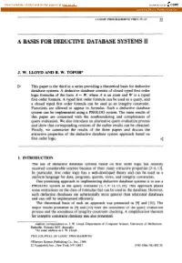 A Basis for Deductive Database Systems Ii