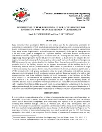 Distribution of Peak Horizontal Floor Acceleration for Estimating Nonstructural Element Vulnerability