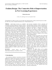 Fashion Design: the Connective Role of Improvisation in New Learning Experiences