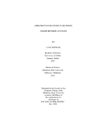 Implementing Business-To-Business Online Reverse Auctions