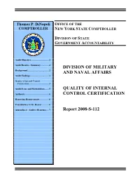 Quality of Internal Control Certification