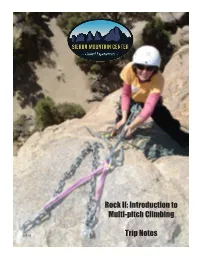 Rock II: Introduction to Multi-Pitch Climbing