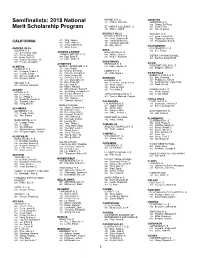 Semifinalists: 2018 National Merit Scholarship Program