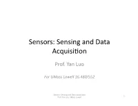 Sensors: Sensing and Data Acquisidon