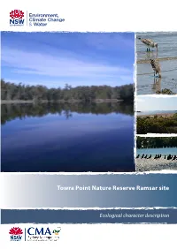 Towra Point Nature Reserve Ramsar Site: Ecological Character Description in Good Faith, Exercising All Due Care and Attention