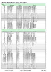 2019 Tree Planting List Website