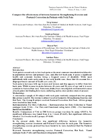 Compare the Effectiveness of Between Isometric Strengthening Exercise and Postural Correction in Patients with Neck Pain