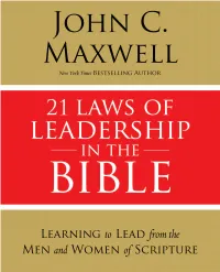Leadership Insight and Reflection, and Taking Action Sections on Your Own for That Lesson