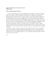 Logical Foundations of the Unity of Science Rudolf Carnap I