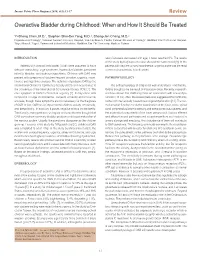 Overactive Bladder During Childhood: When and How It Should Be Treated
