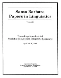 Proceedings from the Third Workshop on American Indigenous Languages