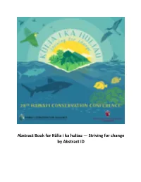 Abstract Book for Kūlia I Ka Huliau — Striving for Change by Abstract ID 3
