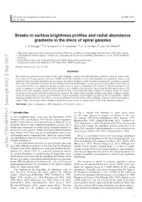 Breaks in Surface Brightness Profiles and Radial Abundance Gradients In