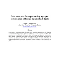 Data Structure for Representing a Graph: Combination of Linked List and Hash Table