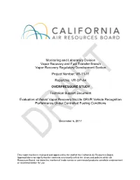 Monitoring and Laboratory Division Vapor Recovery and Fuel Transfer Branch Vapor Recovery Regulatory Development Section Project Number: VR-11-11 Report No