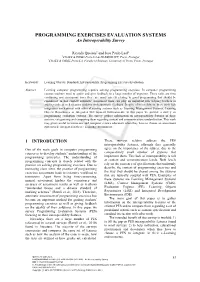 PROGRAMMING EXERCISES EVALUATION SYSTEMS an Interoperability Survey