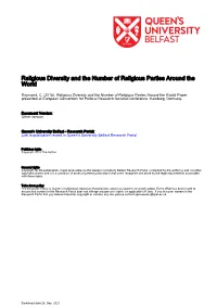 Religious Diversity and the Number of Religious Parties Around the World