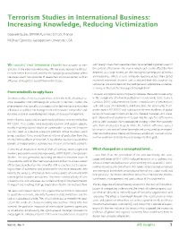 Terrorism Studies in International Business: Increasing Knowledge, Reducing Victimization