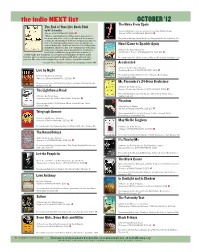The Indie NEXT List OCTOBER
