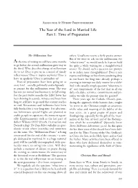 The Year of the Lord in Married Life Part I: Time of Preparation