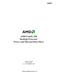 AMD Family 10H Desktop Processor Power and Thermal Data Sheet