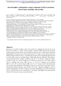 Elevated Alpha-1 Antitrypsin Is a Major Component of Glyca-Associated Risk for Future Morbidity and Mortality