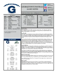 Georgetown Football Game Notes Sept