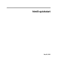 Html5-Quickstart
