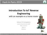 Introduction to Iot Reverse Engineering Hack in Paris 2019