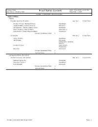 Proof Ballot Content Report No