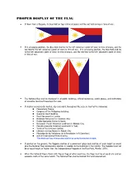 Proper Display of the Philippine National Flag