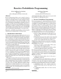 Reactive Probabilistic Programming