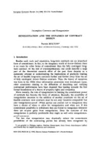 Renegotiation and the Dynamics of Contract Design