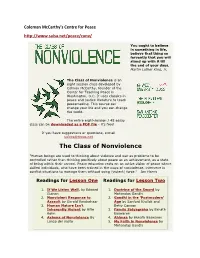 Colman Mccarthy Secondary Lessons on Peace and Nonviolence