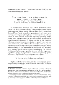 Czy Nuncjusz I Delegat Apostolski Muszą Być Biskupami? Próba Odpowiedzi Na Pytanie