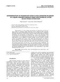 Determination of Mushroom Toxin Alpha-Amanitin in Serum by Liquid Chromatography-Mass Spectrometry After Solid-Phase Extraction